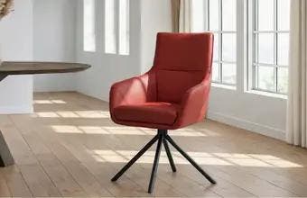 Rode leren eetkamerstoelen, Huis en Inrichting, Stoelen, Nieuw, Leer, Ophalen of Verzenden