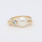 Ring - 14 karaat Geel goud Parel - Spinel, Nieuw