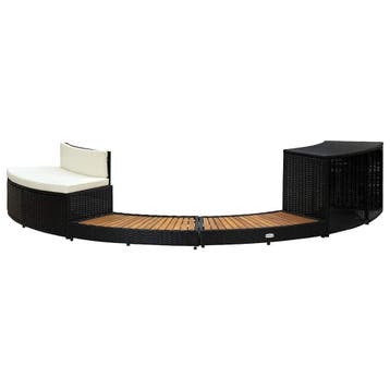 Spa-ombouw Poly Rattan | Retourdeal 41% Korting, Ophalen of Verzenden, Zo goed als nieuw, Vast