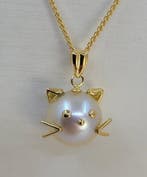 Ketting met hanger - 18 karaat Geel goud Parel - Gouden, Sieraden, Tassen en Uiterlijk