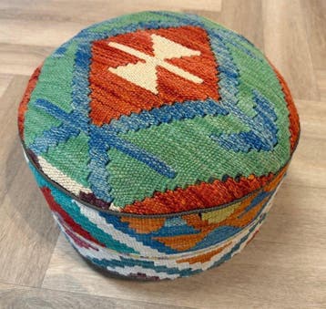 Kelim Poef ( unused ) - handmade - Wol - Kelim - 36 cm - 36, Nieuw