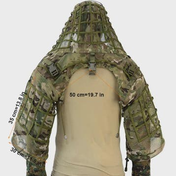 Ademende Ghillie Suit Cape - Camouflage Basis voor Jacht, Ai, Verzenden
