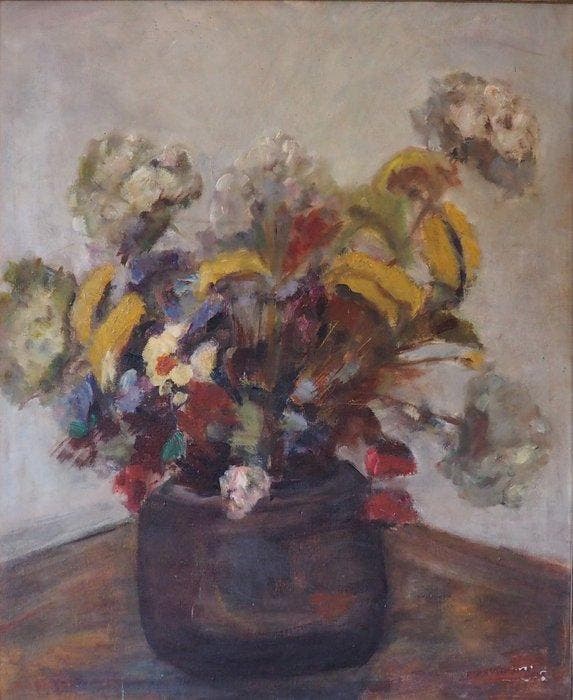 Kees Verwey (1900–1995) - Still life with flowers, Antiek en Kunst, Kunst | Schilderijen | Klassiek