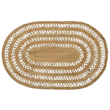 vidaXL Gebied Tapijt Naturel 122 x 183 cm Jute, Verzenden, Nieuw, Bruin