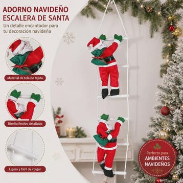 100cm Kerstman aan Ladder - Hangend Kerstdecoratie Ornament, Diversen, Verzenden, Nieuw