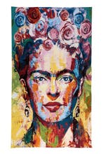 Exclusief gobelinpaneel Viva la Vida – Portret op doek van