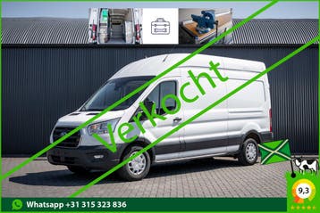 Ford Transit | L3H3 | 130Pk | Inrichting | 3-Zits | Camera |, Stof, Gebruikt, Zwart, Wit