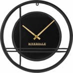 Riverdale - Wandklok Dean Rond - Ø40cm - zwart Zwart, Huis en Inrichting, Verzenden, Nieuw