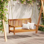 vidaXL Tuin Hangbank Naturel 110 x 56 x 58,5 cm Massief, Tuin en Terras, Tuinbanken, Verzenden, Nieuw