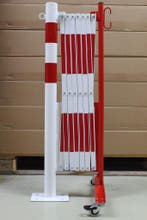 Paal met harmonicahek - Wit & Rood - Binnen & Buiten - 70 -, Verzenden