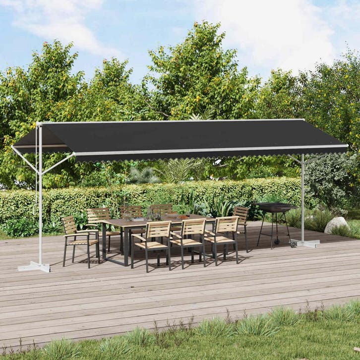 vidaXL Vrijstaande luifel Antracietkleurig 6 x 3 m Polyester, Tuin en Terras, Zonneschermen, Nieuw, Verzenden