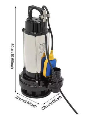 Dompelpomp 36000 L/U RVS met Vlotterschakelaar, Verzenden, Nieuw