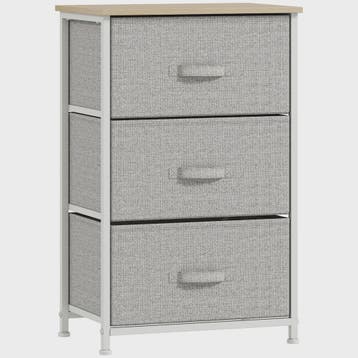 Homcom 3-Laden Stoffen Commode - Moderne Opbergkast met Stal, Verzenden, Nieuw