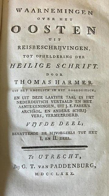 Thomas Harmer - Waarnemingen over het Oosten uit