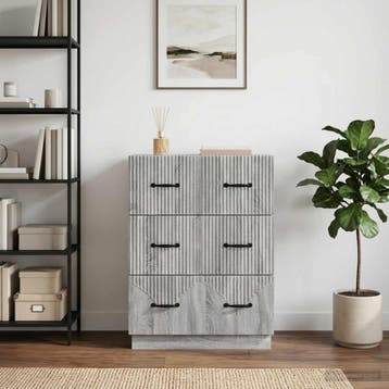 vidaXL Ladenkast Grijs sonoma 66 x 34,5 x 87 cm Bewerkt hout, Verzenden, Nieuw