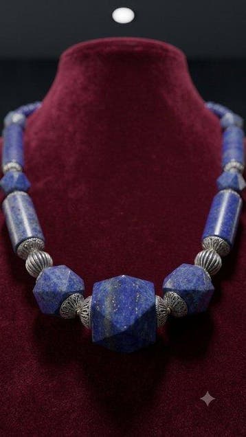 Zilver - Halsketting - lapis lazuli en zilver