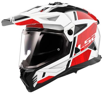 LS2 MX702 Pioneer II Hill Wit Rood Adventure Helm, Motoren, XXL, Nieuw met kaartje, Overige merken, Heren