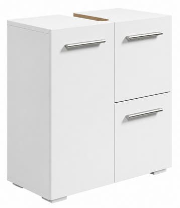 Wastafelkast Mars 60 x 30 x 60 cm Mat wit Badkamerkast, Huis en Inrichting, Badkamer | Badkamermeubels, Verzenden, Nieuw, Wastafelkast