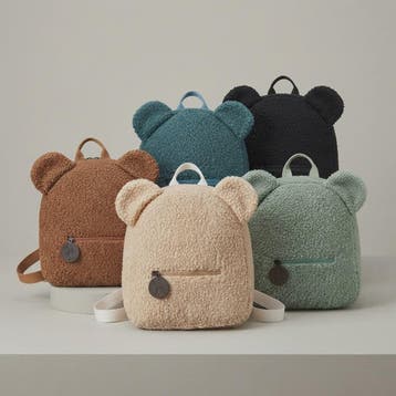Schattige Kinderrugzak met Berenoren - Zacht Lamswol Fleece