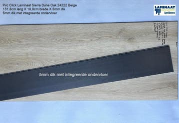 Pvc click 8 X Kleur met integreerde ondervloer, Huis en Inrichting, Nieuw, 75 m² of meer, Crème, Pvc clik laminaat 