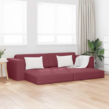 vidaXL Slaapbank Wijnrood 245 x 78 x 77 cm Stof, Verzenden, Nieuw, Stof, Minder dan 150 cm