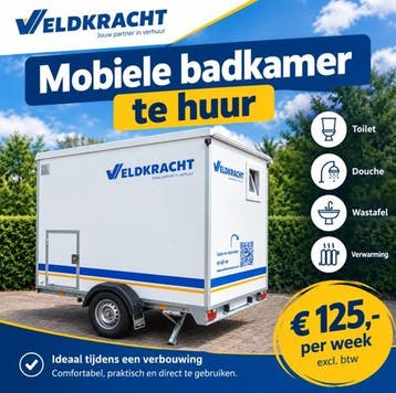 Mobiele badkamer te huur - ideaal tijdens verbouwing, Nieuw