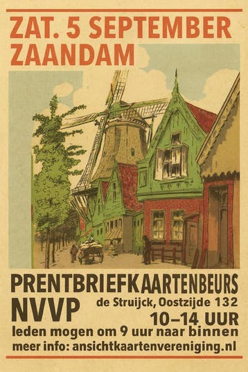 Prentbriefkaartenbeurs Zaandam Zat. 5 September NVVP, Gelopen