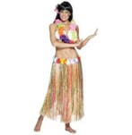 Hawaii Rok Lang Multicolor – Rieten Rok met Bloemenrand, Verzenden, Nieuw