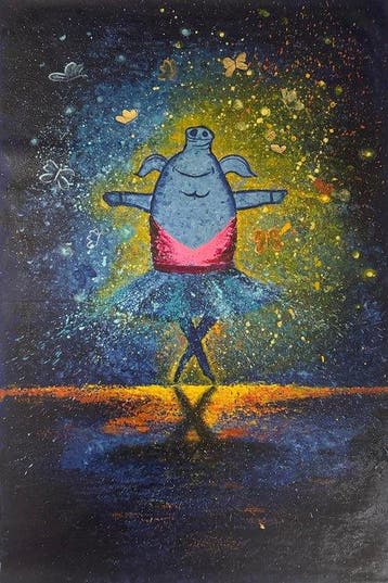 Nguyen T.H (1988) - Le petit Cochon de lOpéra 90 60 cm -