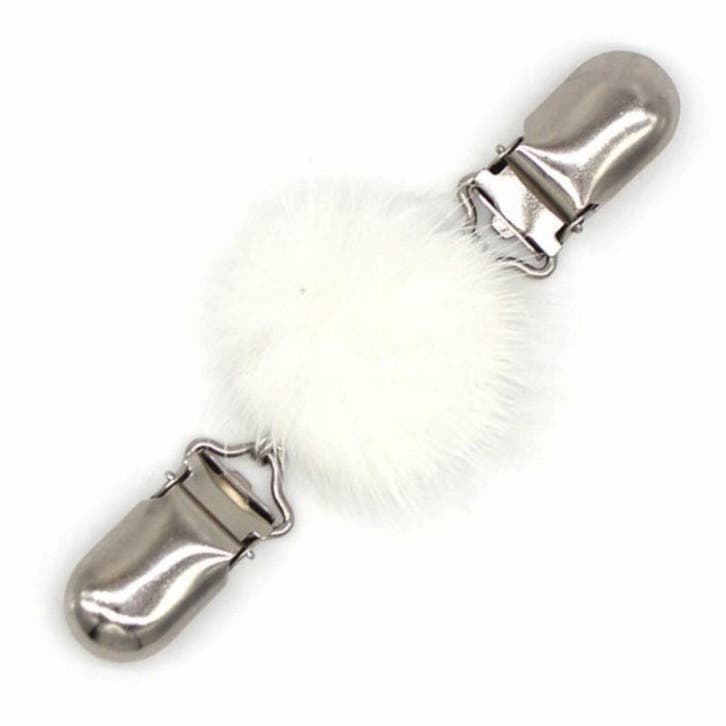 Fako Bijoux - Vestsluiting - Vestclip - Bontje - Wit, Sieraden, Tassen en Uiterlijk, Broches, Verzenden
