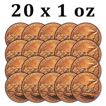 Verenigde Staten. 20 x 1 oz Pteranodon 999 Fine Copper Round