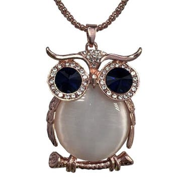 Fako Bijoux - Ketting - Uil - XL - Kattenoog - 39x58mm -, Verzenden, Nieuw