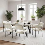 Eetkamerstoel Doé, gestoffeerd, stalen poten - Fluweellook o, Verzenden, Nieuw