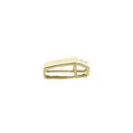 Gouden minimalistische hanger met zirconia (Hanger of bedel), Sieraden, Tassen en Uiterlijk, Bedels, Ophalen of Verzenden, Gebruikt