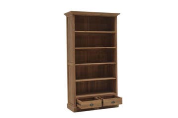 Boekenkast met lades – massief hout –teak– in kleur mogelijk, 100 tot 150 cm, Landelijk, klassiek, modern, vintage, brocante, robuust