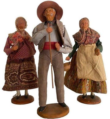 Simone Jouglas - Figuur - Trois Grands Santons de Provence -