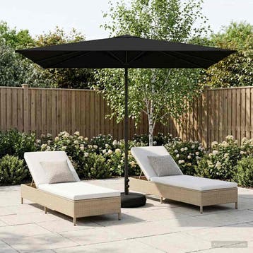 vidaXL Tuinparasol met Basis 200 x 300 cm Polyester, Verzenden, Nieuw, 1 tot 2 meter