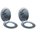 vidaXL Zachte sluit toiletbril 2 pcs Grijs 44 x 38 cm, Verzenden, Nieuw