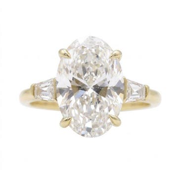 Verlovingsring - 14 karaat Geel goud - 5.37ct. tw. Diamant, Sieraden, Tassen en Uiterlijk