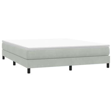 vidaXL Boxspring zonder matras fluweel lichtgrijs 180x210 cm, Verzenden, Nieuw, Grijs, Stof