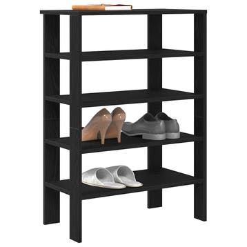 vidaXL Schoenenrek 61x32x87,5 cm bewerkt hout zwart, Huis en Inrichting, Verzenden, Nieuw