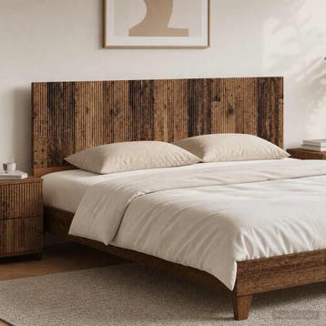 vidaXL Wandgemonteerd Hoofdeinde HOORN Oud hout Bewerkt hout, Verzenden, Nieuw, Bruin, Hout
