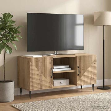 vidaXL TV-kast 102 x 34,5 x 50 cm Artisanaal eiken Bewerkt, Minder dan 50 cm, Verzenden, Nieuw, Minder dan 100 cm