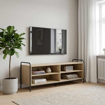 vidaXL Tv-meubel 140 x 39,5 x 50 cm Sonoma Eiken Bewerkt, Minder dan 50 cm, Verzenden, Nieuw, Minder dan 100 cm