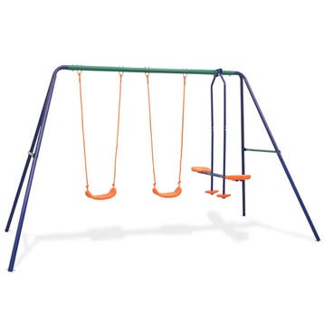 vidaXL Schommelset met 4 zitjes oranje, Verzenden, Nieuw