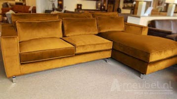 Loungebank Indijk - loungebanken - Goud, Huis en Inrichting, Banken | Bankstellen, Nieuw, Stof