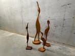 Beeld, kraanvogels/reigers vintage - 85 cm - Hout