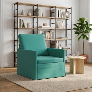 vidaXL Fauteuil Turquoise 70 x 81 x 82 cm fluweel, Huis en Inrichting, Eenpersoons, Verzenden, Nieuw, Minder dan 150 cm