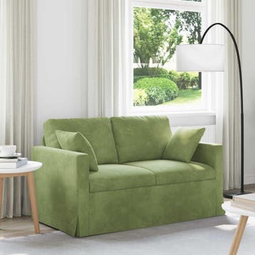 vidaXL Bank Lichtgroen 138 x 78 x 80 cm Fluweel, Huis en Inrichting, Banken | Bankstellen, Verzenden, Nieuw, Stof, Minder dan 150 cm
