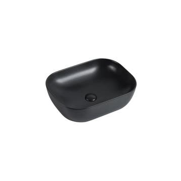 Wastafel Julia 50x40x14cm mat zwart inclusief afvoerplug, Verzenden, Nieuw